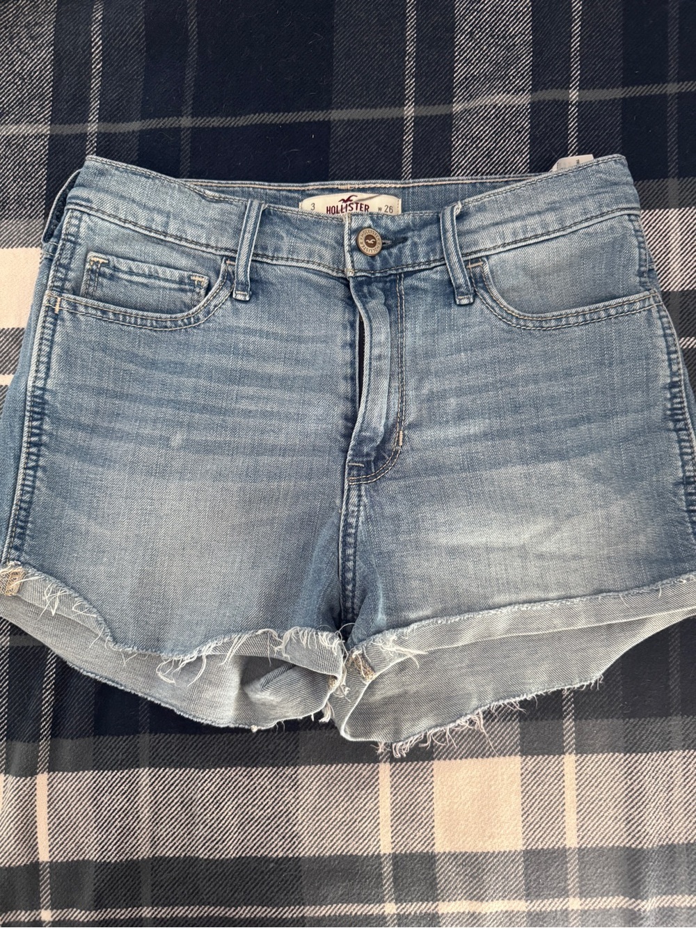Hollister Light Wash Distressed Denim Cutoff Shorts Jean Shorts for Teen